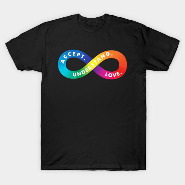 Rainbow Infinity Symbol For Neurodiversity T-Shirt by mia_me